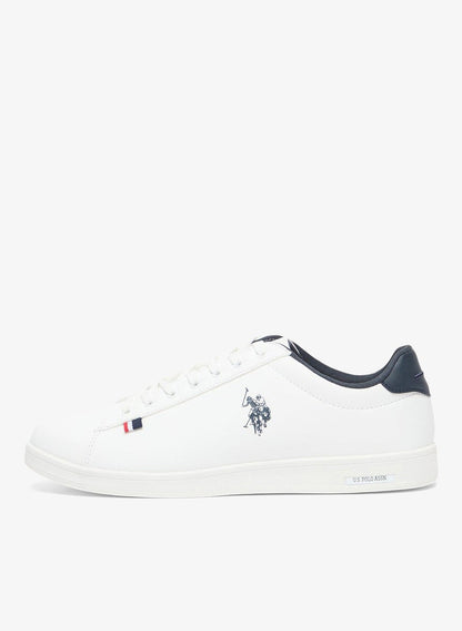 Men's White Low-Top Sneakers - Lightweight Shoes Lace-Up Style, Comfortable Casual Footwear