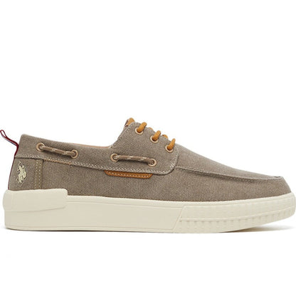 Men's Beige Low-Top Sneakers - Lightweight Slip-On Design with Iconic Branding for a Clean Look