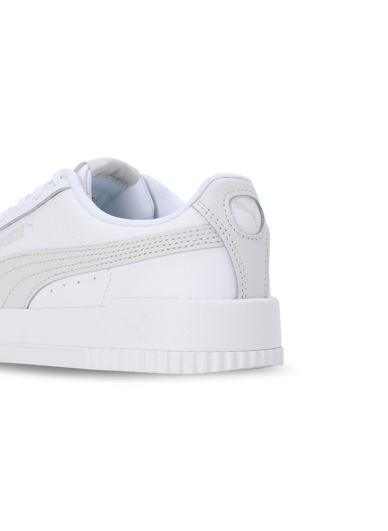 Carina Womens White Leather Trainers