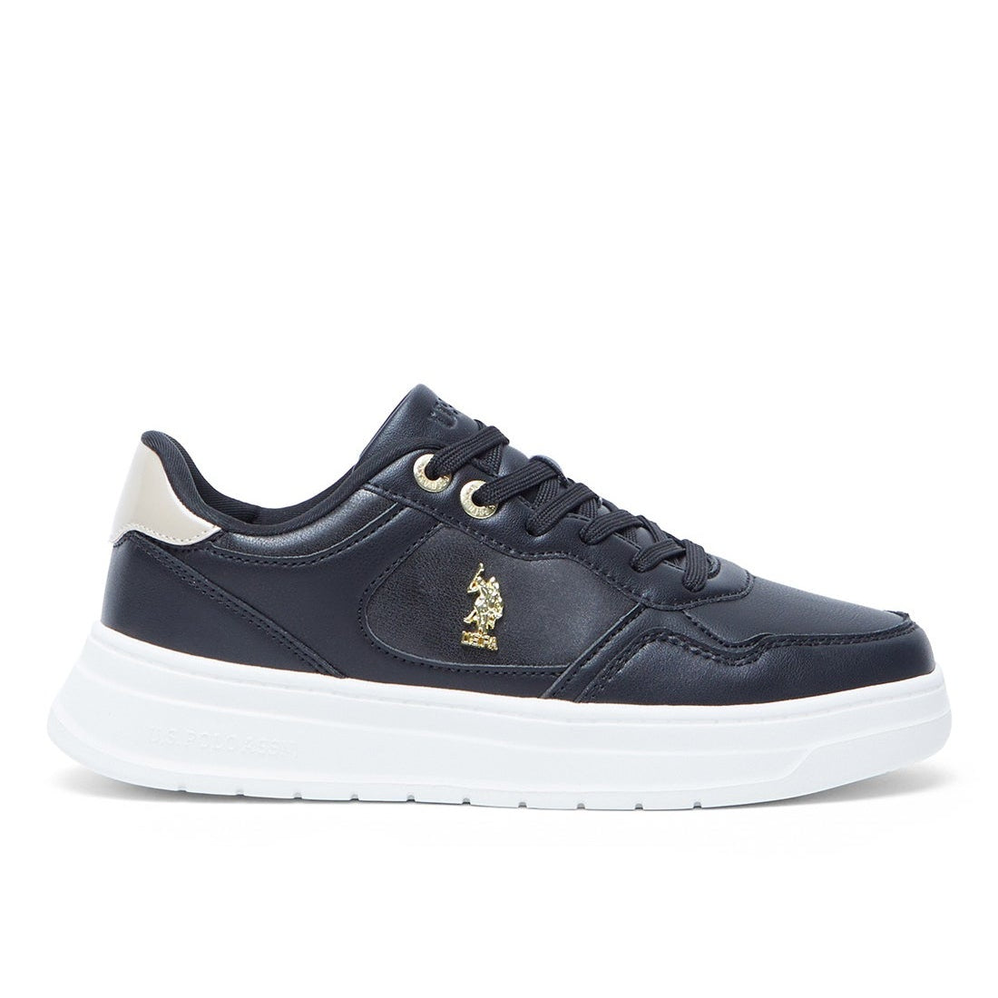 Women's Black Low-Top Sneakers - Lightweight with White Sole, Comfortable Casual Shoes