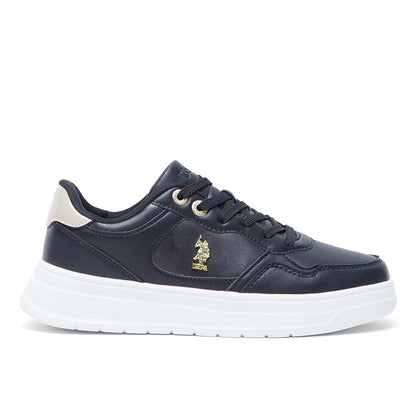 Women's Black Low-Top Sneakers - Lightweight with White Sole, Comfortable Casual Shoes