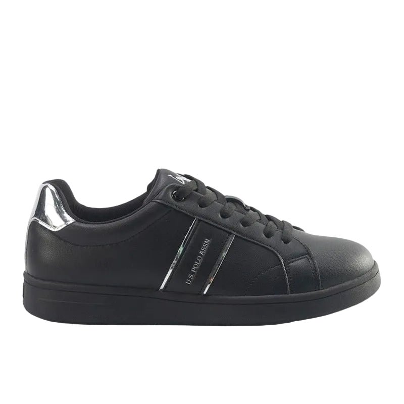 Women's Black Sneakers with Metallic Accents Shoes - Sleek Design Shoes for Modern Casual Style