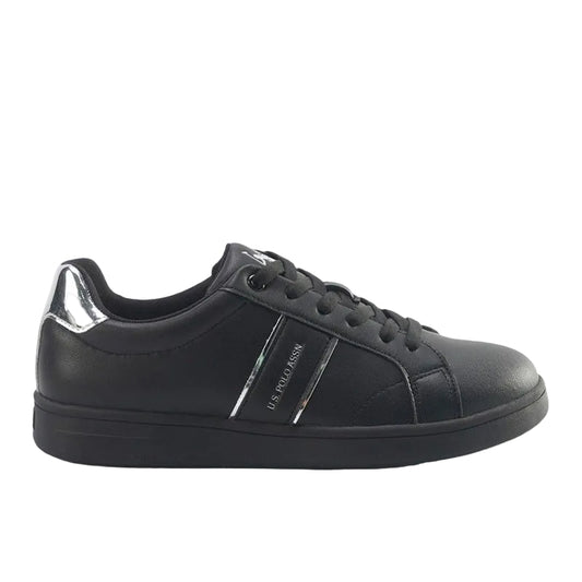 Women's Black Sneakers with Metallic Accents Shoes - Sleek Design Shoes for Modern Casual Style