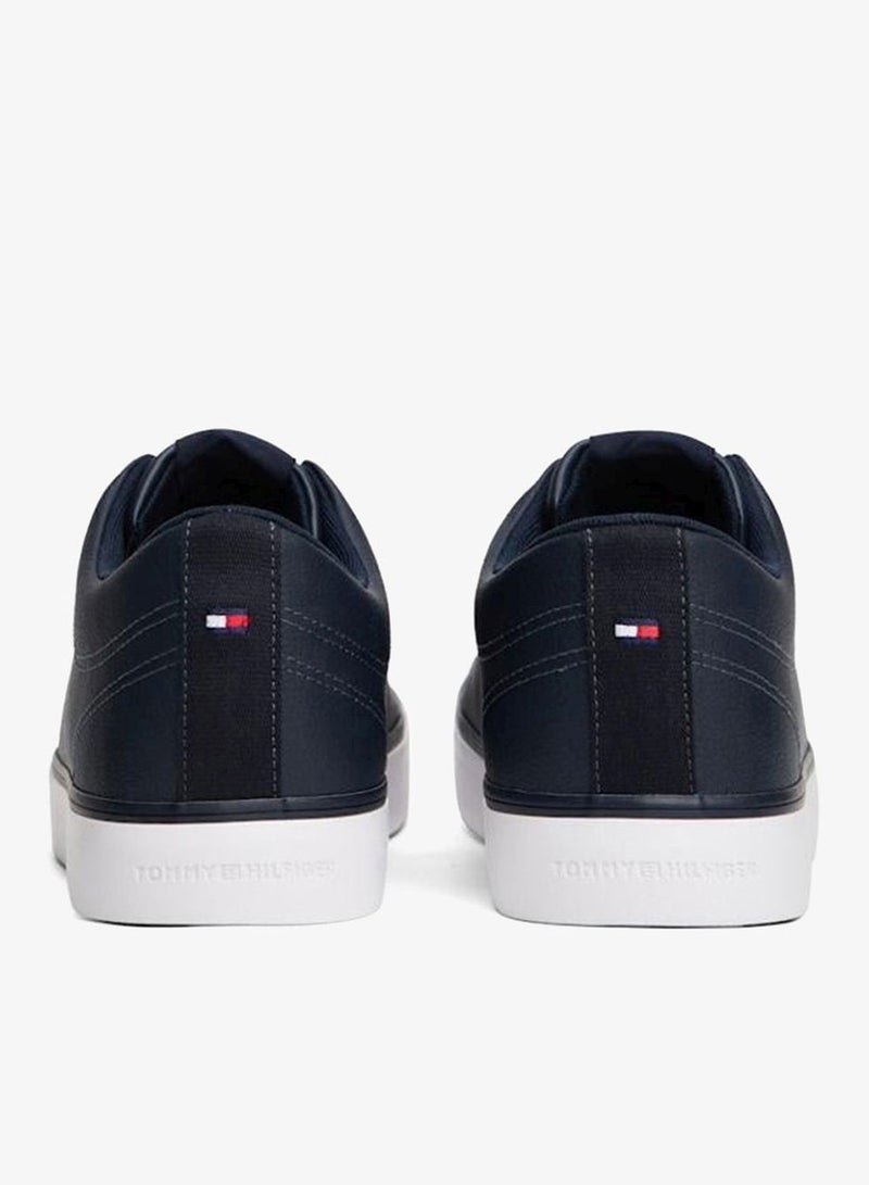 Logo Lace-Up Sneakers With Leather