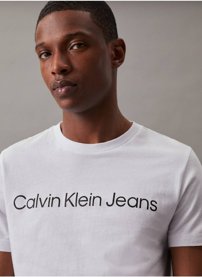 Men's Institutional Logo Slim Fit T-Shirt - Cotton, White