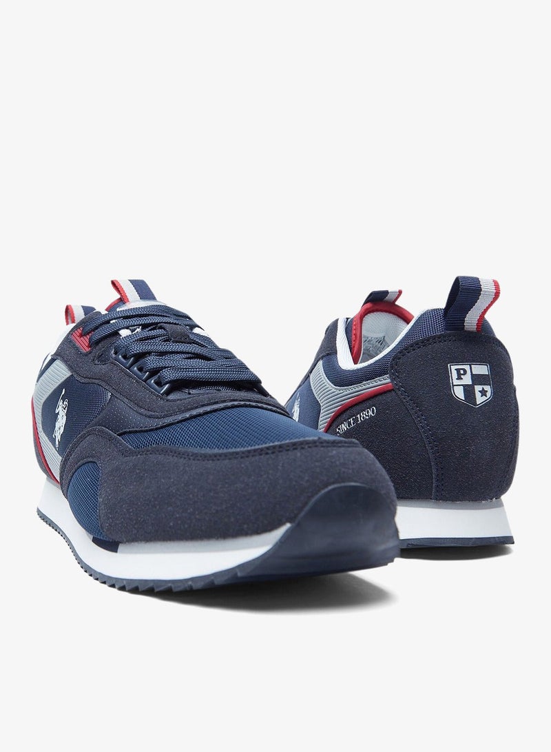 Men's Navy Low-Top Sneakers - Lightweight Shoes Timeless Lace-Up Style, Ideal for Casual Outings