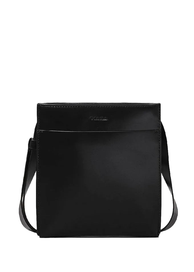 Flat Leather Crossbody Bag