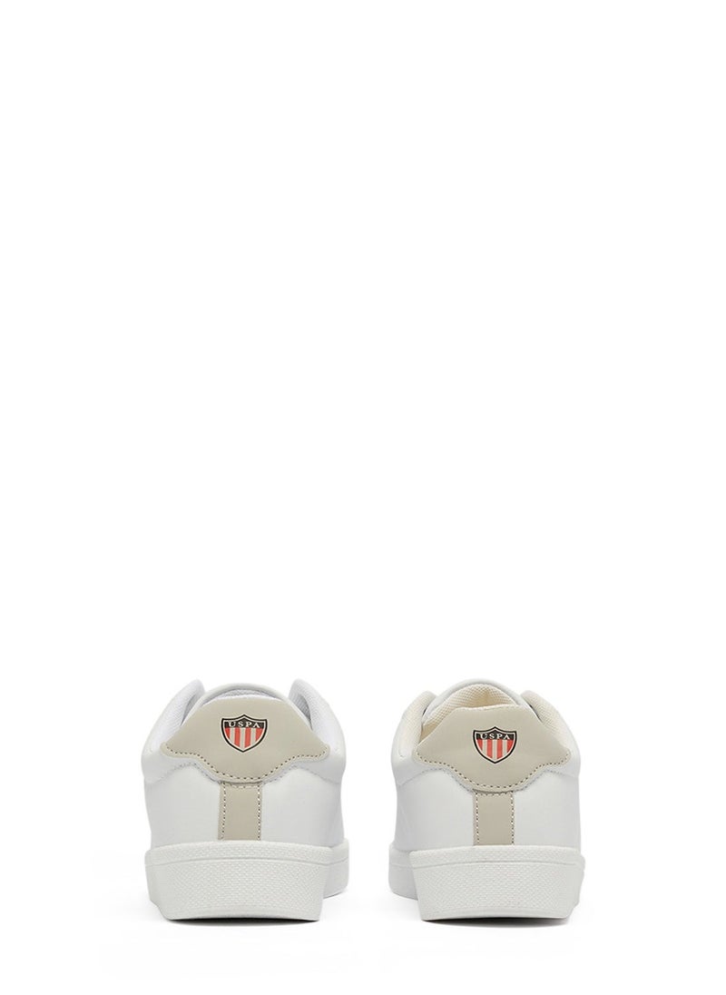 Women's White Low-Top Sneakers - Lightweight & Trendy Design for Everyday Wear