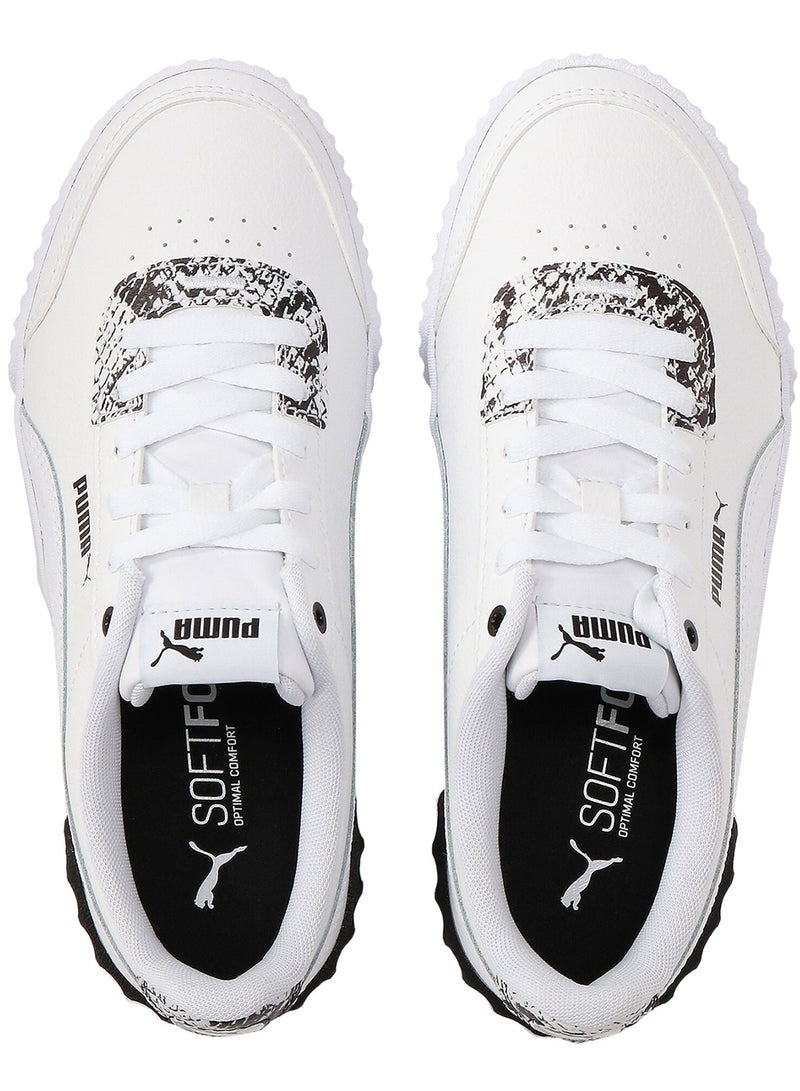 Carina Lift Reptile Womens White Trainers