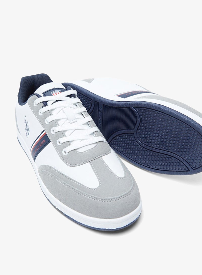 Men's White Low-Top Sneakers,Lightweight Shoes Casual for Classic Look