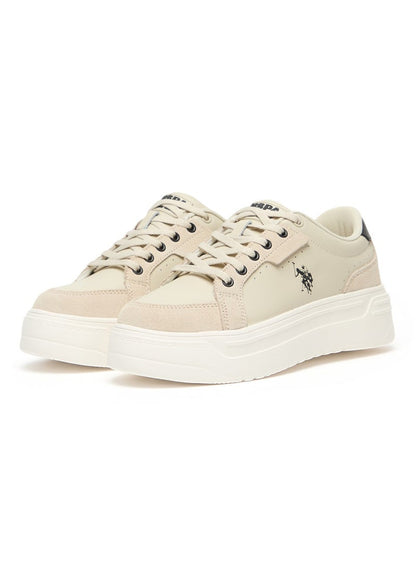 Women's Platform Sneakers - Low-Top Casual Lace-Up Design with Comfort Cushioned Sole for Everyday Wear