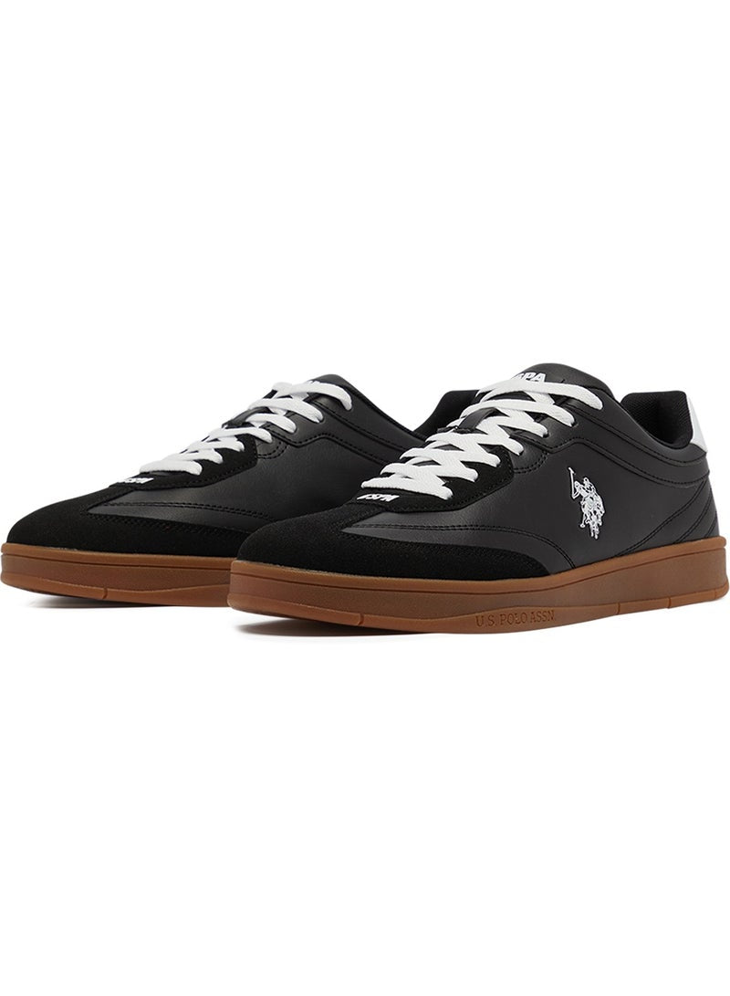 Men's Black Low-Top Sneakers - Fashionable Lace-Up Style, Perfect for Everyday Casual Outfits