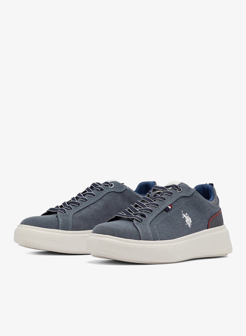 Men's Blue Low-Top Sneakers - Lightweight Shoes & Trendy Design Shoes for Everyday Wear