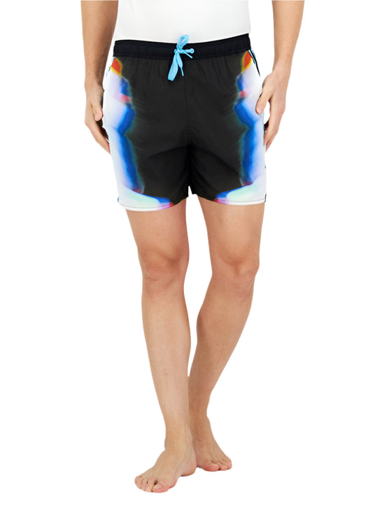 Men Sportswear Fit Board Shorts, Black Combo