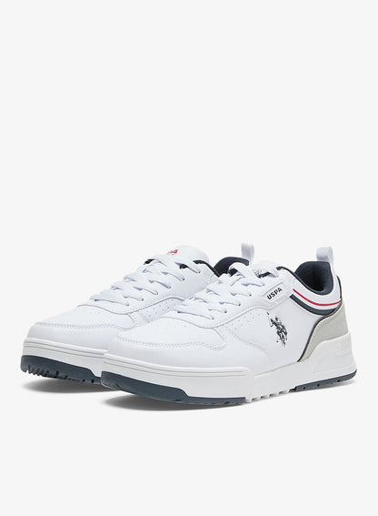 Men's White Sneakers - Lightweight Modern Design Shoes, Comfortable Everyday Casual