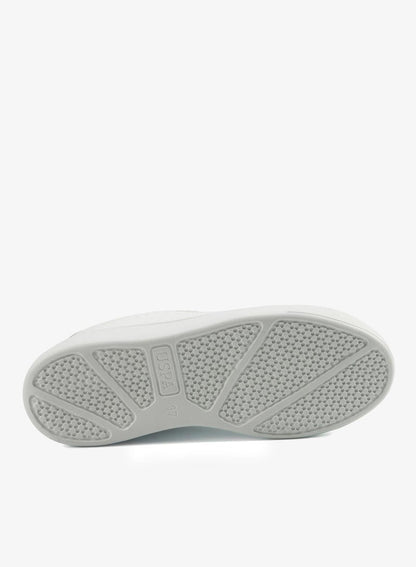Women's White Low-Top Sneakers - Lightweight Shoes with White Sole, Comfortable Casual