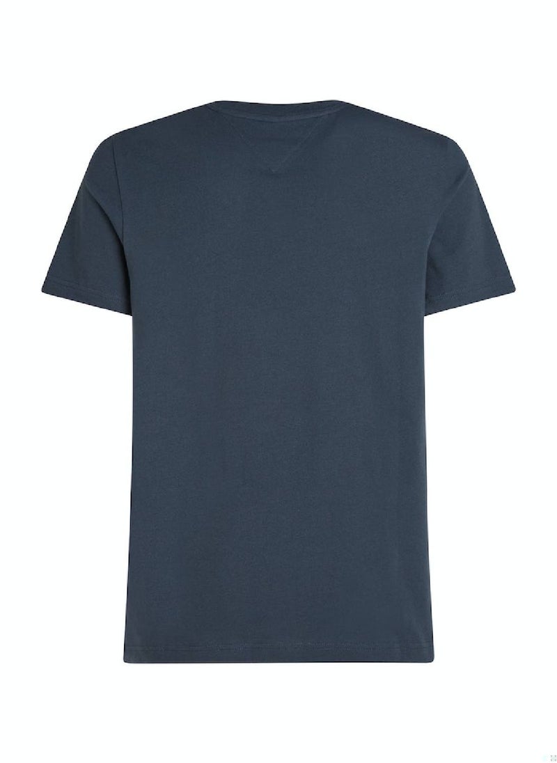Men's Logo Embroidery Slim Fit T-Shirt -  Pure cotton, Grey