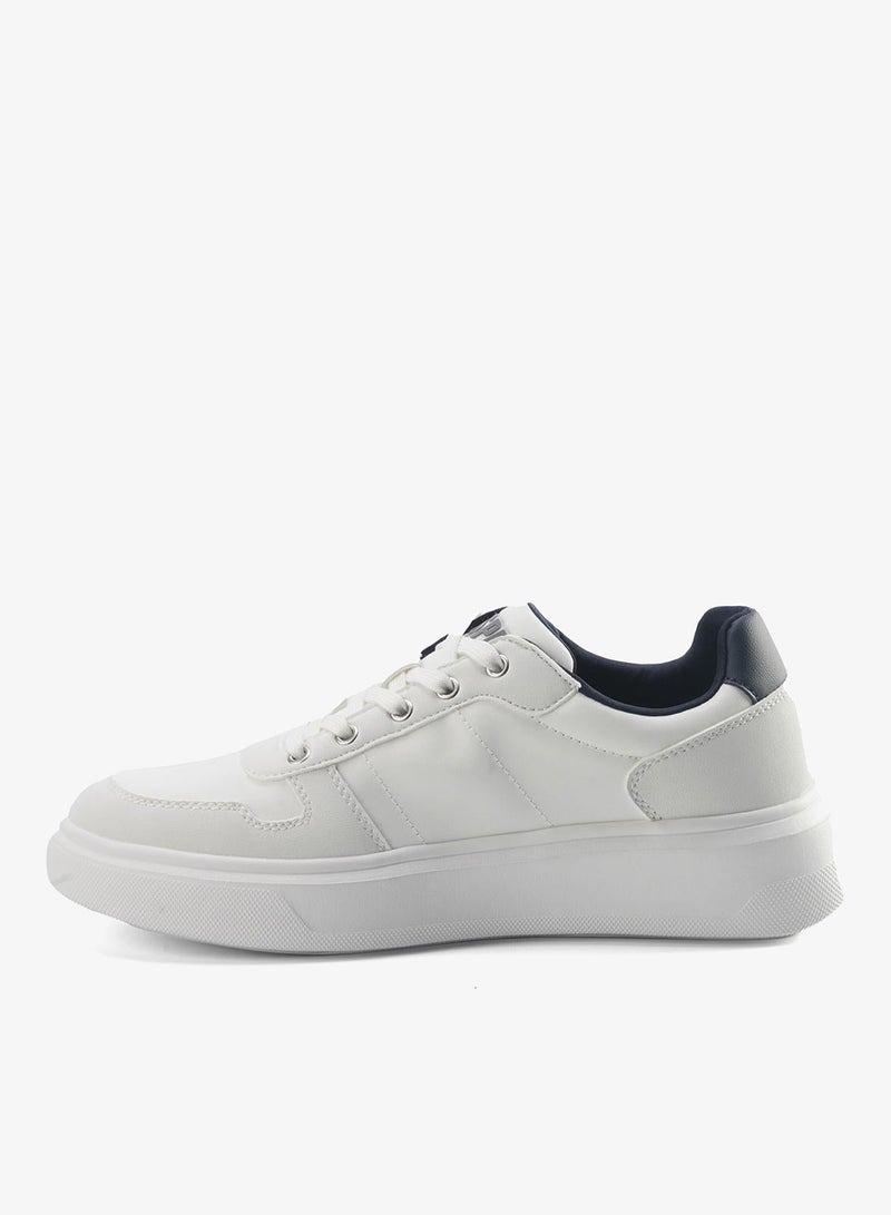 Men's White Low-Top Sneakers - Lightweight Shoes, Minimalist Designed for Style