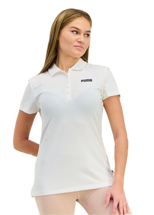 Women Regular Fit Brand Logo Short Sleeves Outdoor Polo Shirt, White