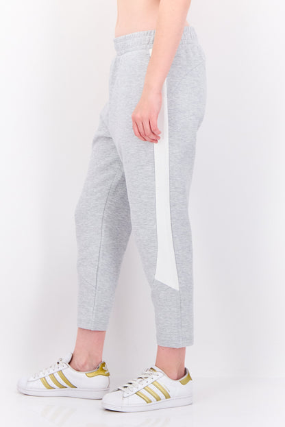 Women Sportswear Fit Outdoor Sweatpants, Grey/White