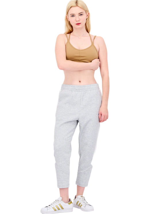 Women Sportswear Fit Outdoor Sweatpants, Grey/White