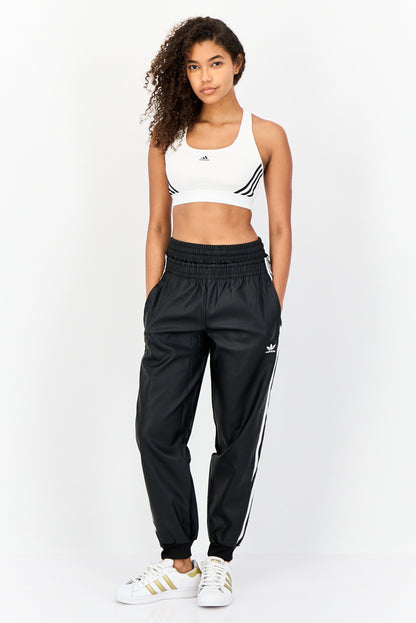 Women Sportswear Fit Drawstring Outdoor Track Pants, Black