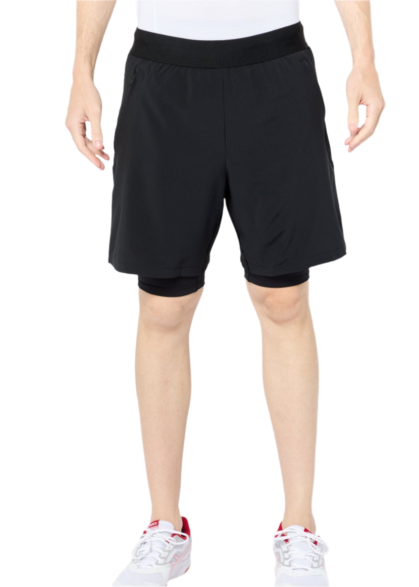 Men Sportswear Fit Yoga Premium 2 In 1 Shorts, Black