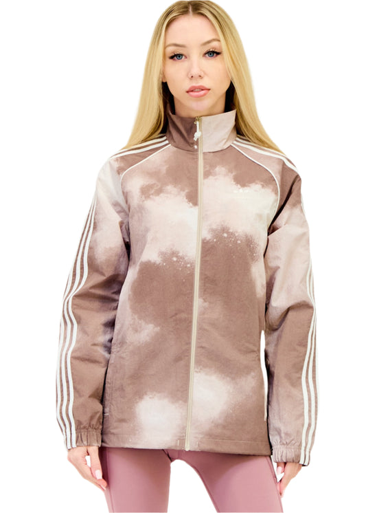 Women Sportswear Fit Long Sleeve Outdoor Windbreaker Jacket, Multicolor