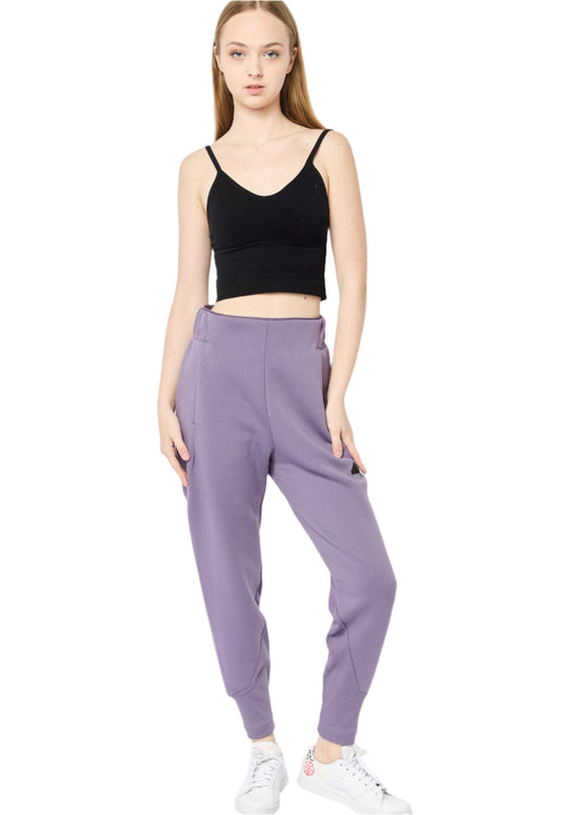 Women Sportswear Fit Brand Logo Outdoor Sweatpants, Purple
