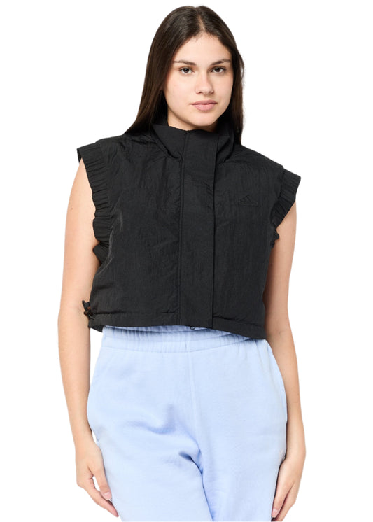 Women Sportswear Fit Outdoor Vest Jacket, Black