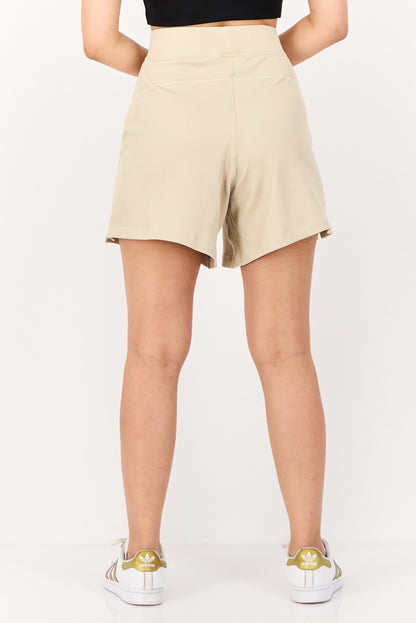 Women Sportswear Fit Training Shorts, Beige