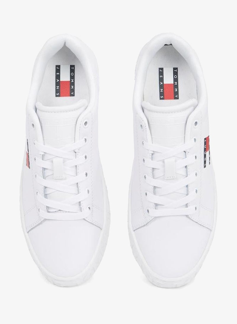 Logo Embossed Contrast Sneakers