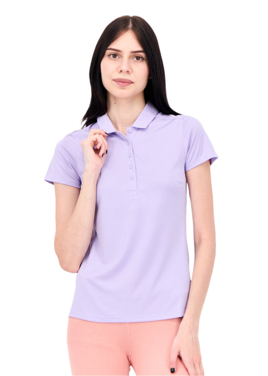 Women Sportswear Fit Short Sleeve Training Polo, Lavender