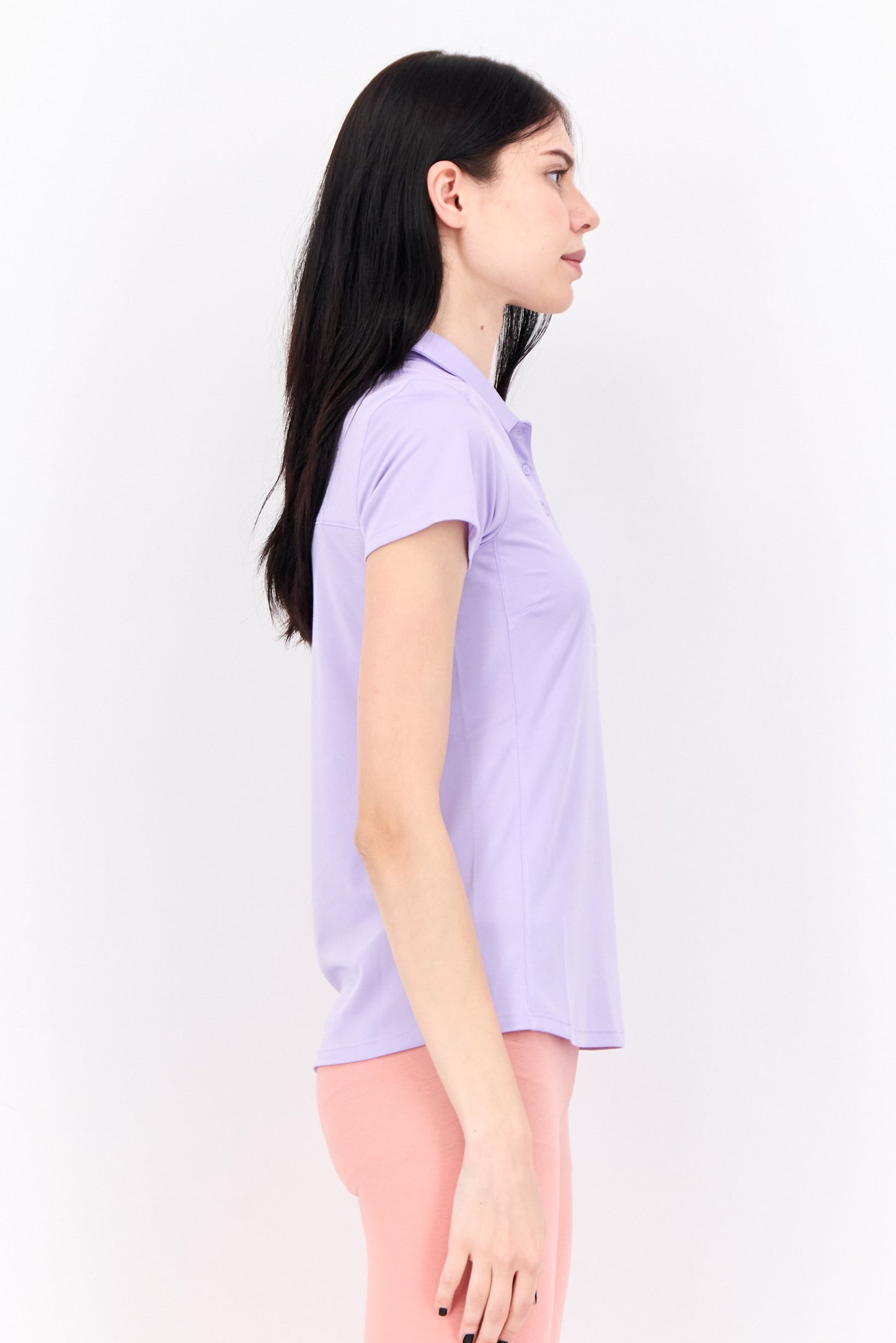 Women Sportswear Fit Short Sleeve Training Polo, Lavender