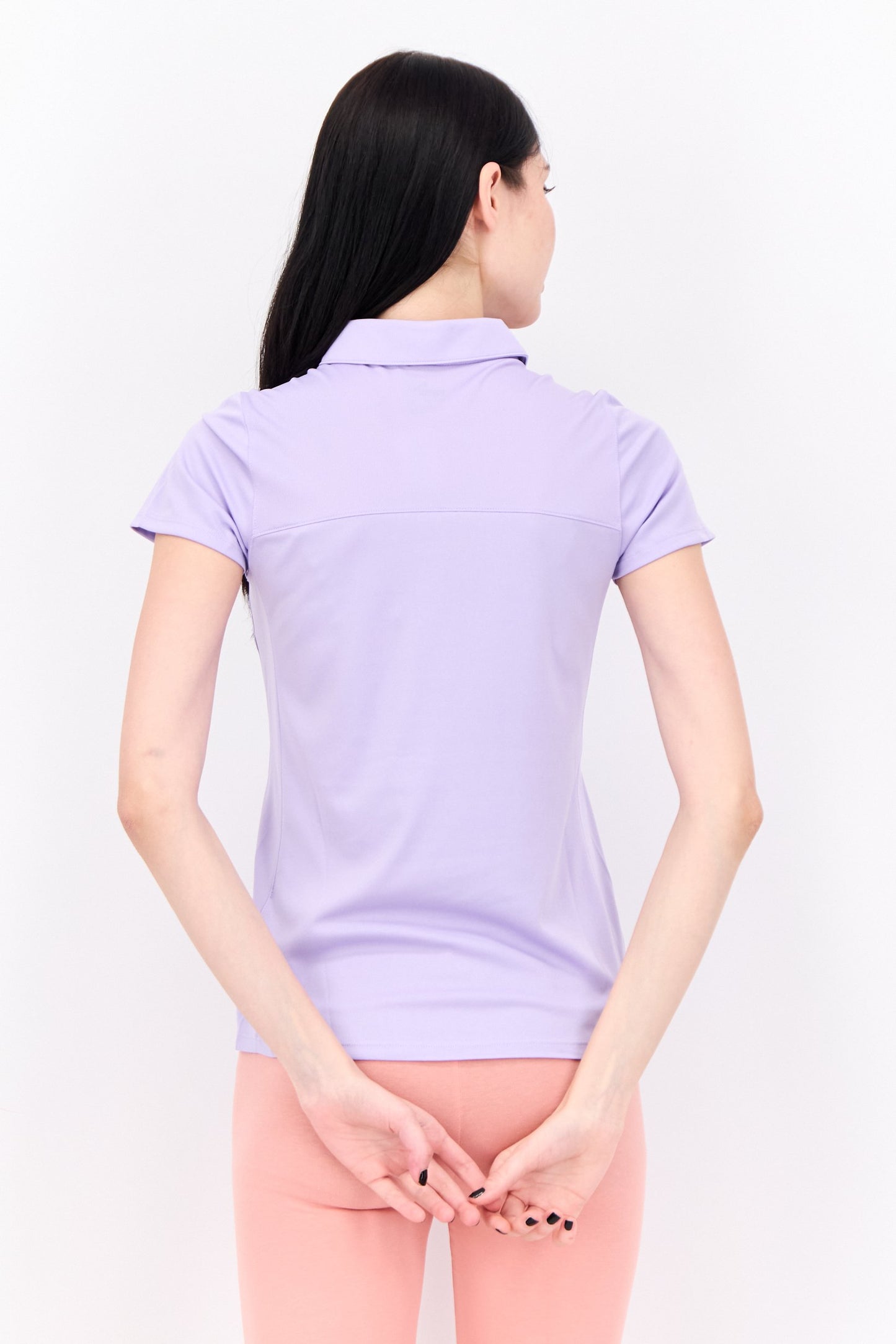 Women Sportswear Fit Short Sleeve Training Polo, Lavender