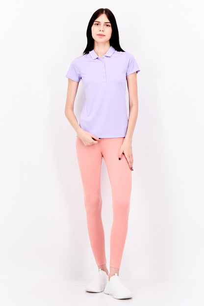 Women Sportswear Fit Short Sleeve Training Polo, Lavender