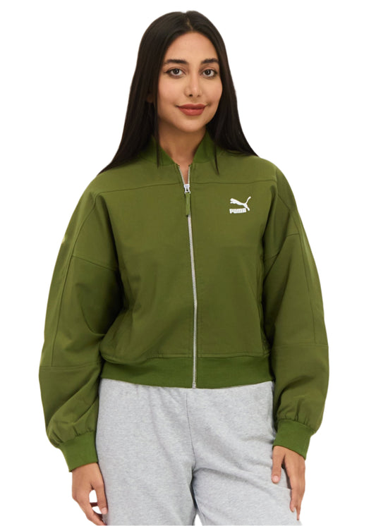 Women Comfort Fit Brand Logo Outdoor Bomber Jacket