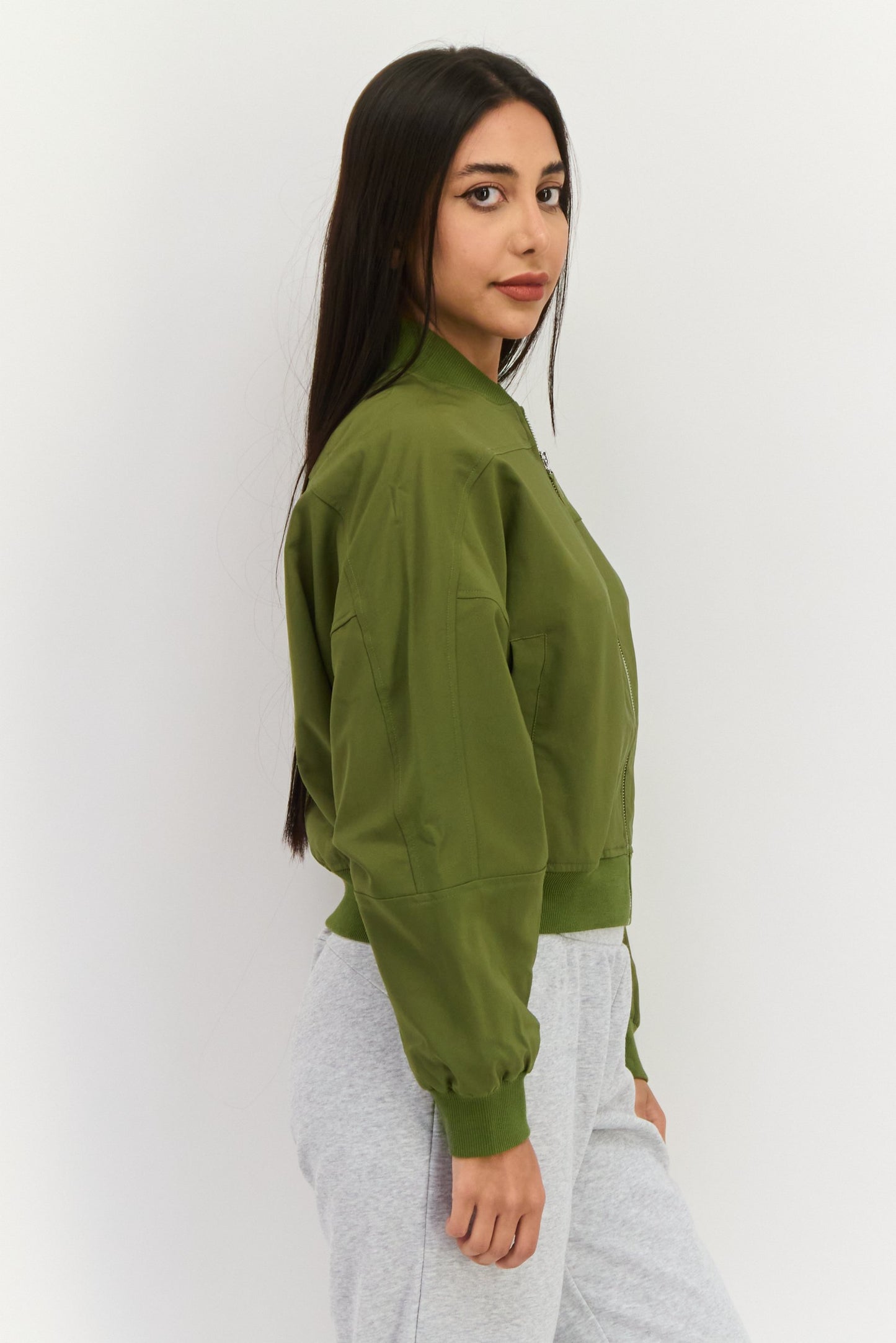 Women Comfort Fit Brand Logo Outdoor Bomber Jacket