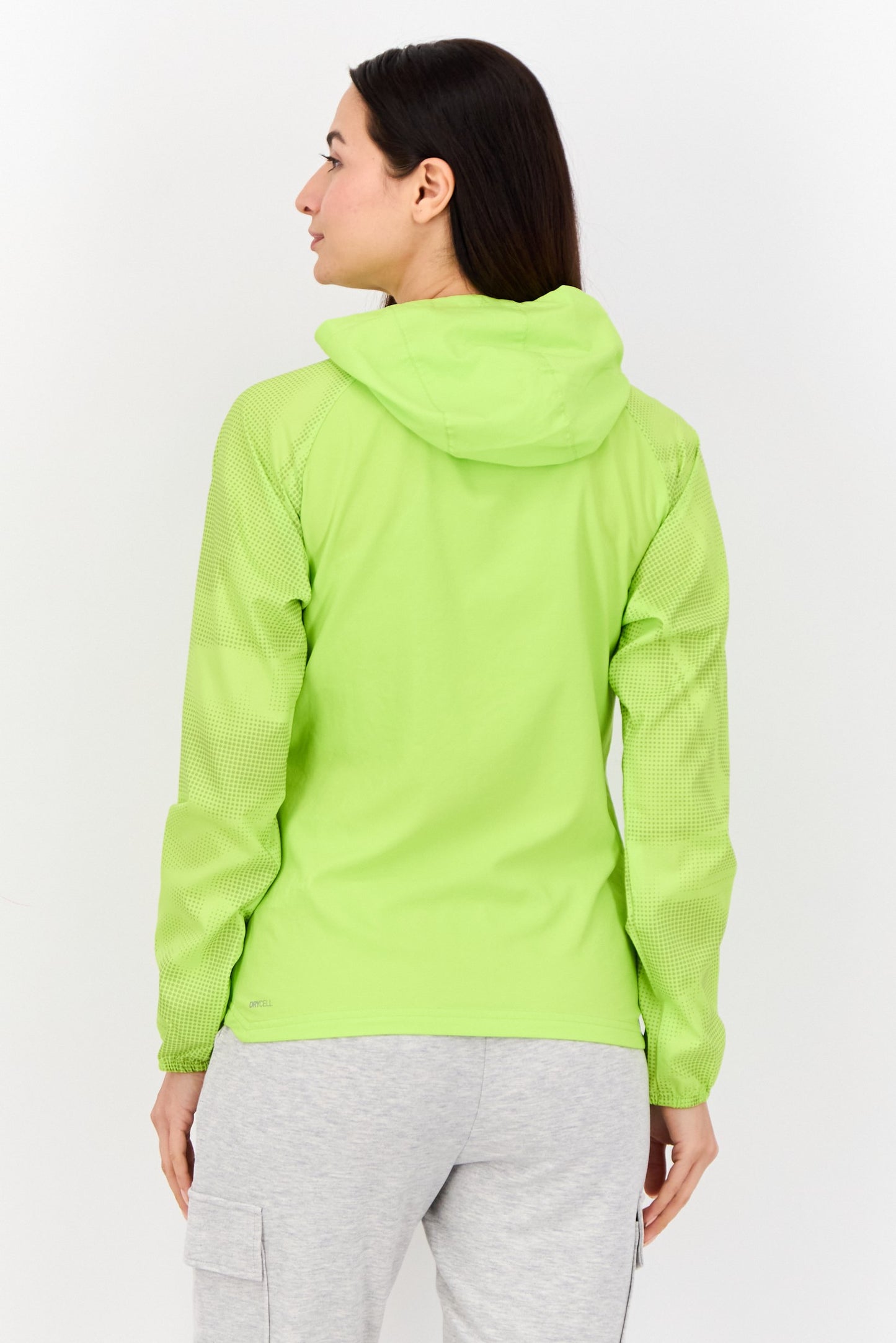 Women Sportswear Fit Long Sleeves Running Jacket, Lime