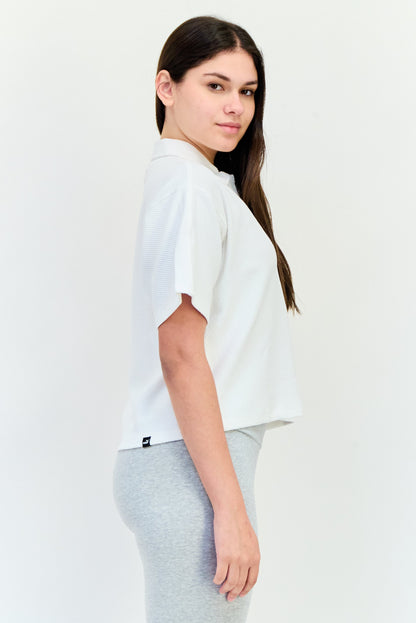 Women Sportswear Fit Short Sleeve Outdoor Polo Shirt, White