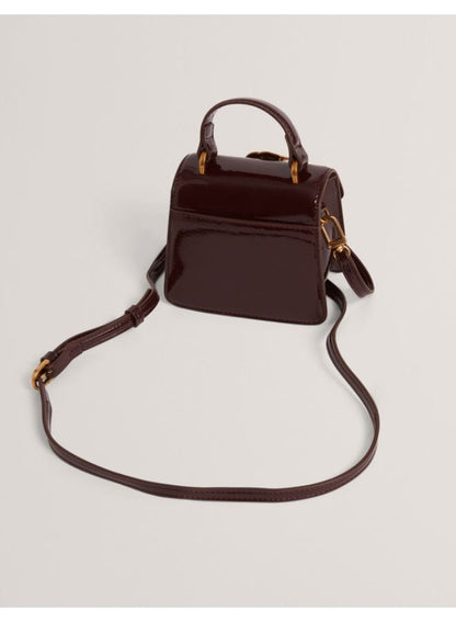 Rose Detail Square Mini Top Handle Bag