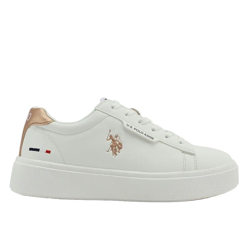 Women's White Low-Top Sneakers - Stylish Lace-Up Design Shoes, Perfect for Casual Outings