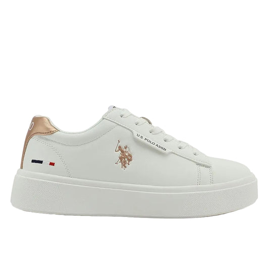 Women's White Low-Top Sneakers - Stylish Lace-Up Design Shoes, Perfect for Casual Outings