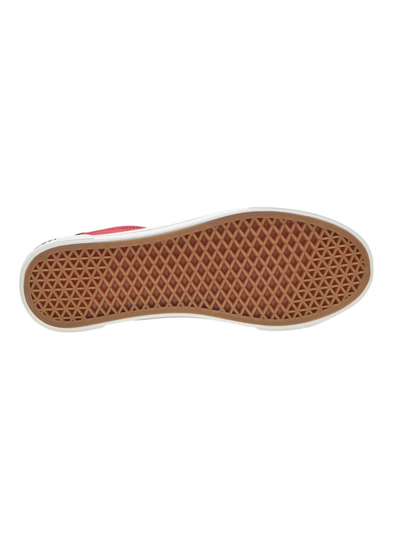Women's Red Casual Canvas Lace-Up Sneakers, Lightweight Shoes for Everyday Wear
