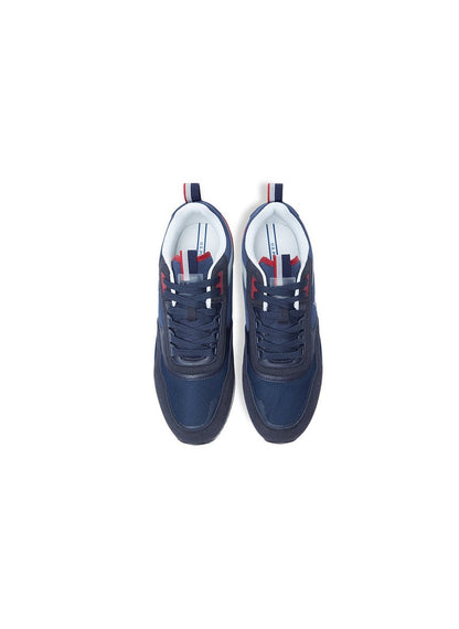Men's Navy Low-Top Sneakers - Lightweight Timeless Lace-Up Style, Ideal for Casual Outings