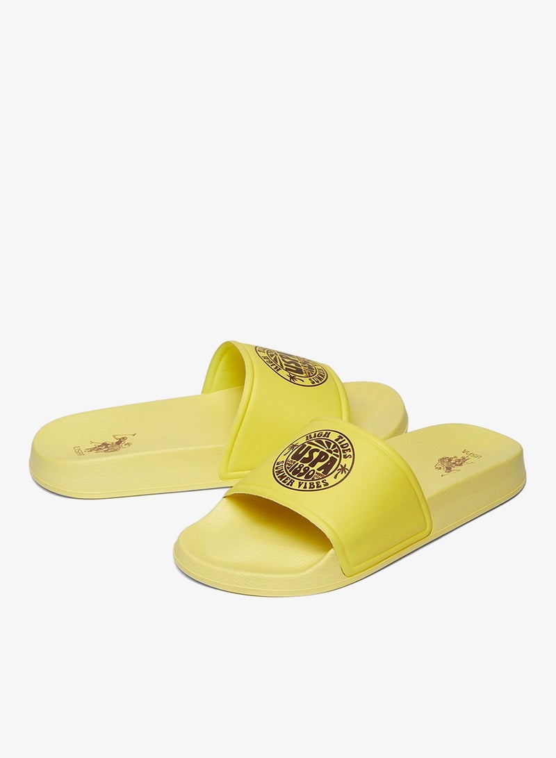 Women's Yellow Slides, Perfect for Casual Outfit
