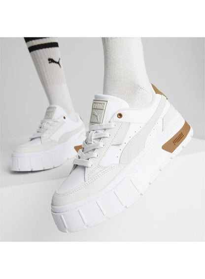 Mayze Stack Luxe Womens White Sneakers