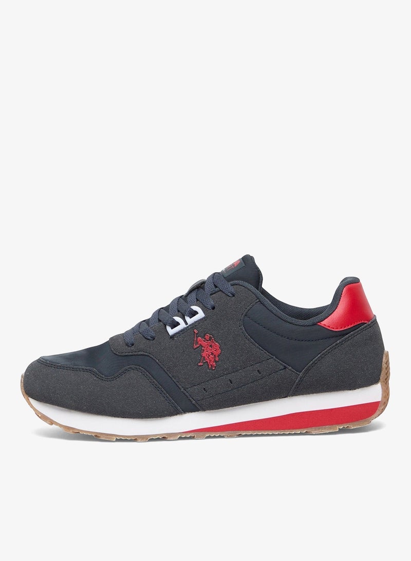 Men's Navy Low-Top Sneakers - Stylish Lace-Up Design Shoes, Perfect for Casual Adventures