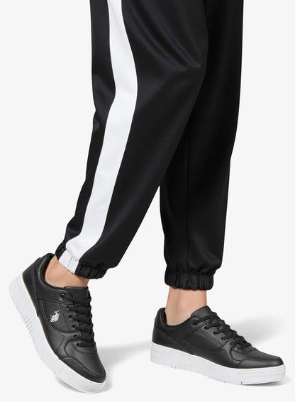 Men's Black Low-Top Sneakers - Sleek Style with Lace-Up Design Shoes and Comfort Cushioned Sole for Everyday Wear