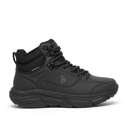 Women's Black High-Top Waterproof Sneakers with Lace-Up Design – Durable and Stylish for All-Day Comfort